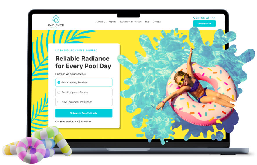 Radiance Pools Web Design Example